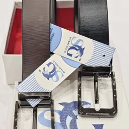 sharkgold Men Party, Casual, Formal Black Genuine Leather Reversible Belt-picture-11