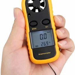 thermomate Digital Anemometer Wind-Speed Gauge Meter LCD Handheld Airflow YELLOW Digital Anemometer-picture-49