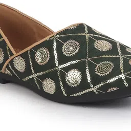 fausto Silk Embroidered Zardozi Juttis for Wedding|9 Colors|1-14UK Small Plus Sizes Mojaris For Men image 3