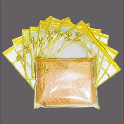 alam enterprises R SINGAL SAREE Gold 6 (24 Pcs) Polyester Laundry Bag image 1