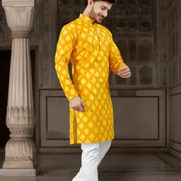dhasu trendz Men Cotton Blend Kurta Pyjama Set image 3