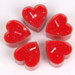 lummowick Red Tealight Romantic Heart-Shaped Candles - Pack Of 10 Pcs Candle image 2