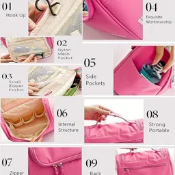 kidmuch Multipurpose travel toiletry kit keeps makeup and shaving products organized Durable PU material, easy to clean, lightweight and portable Vanity Box image 5