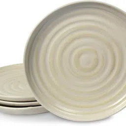 kala kriti Sprial Off-White Plate for Lunch, Dinner, Main Course & Snacks Serving 10 Inch Dinner Plate image 3