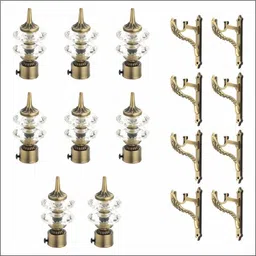 gloxy Gold Rod Rail Bracket, Curtain Knobs, Curtain Hooks, Curtain Rods Metal-picture-19