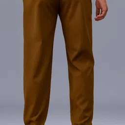 libja Men Solid Brown Track Pants image 2