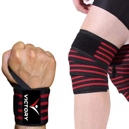 victory Wrist & Knee Wrap for Weightlifting-Adjustable Straps,Stretchable Fabric Knee Support-picture-40