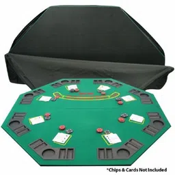 protos india.net 8 Players Folding Poker Table Top Octagon Green soft Cloth Board Game Accessories image 2