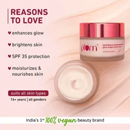 plum Saffron & Kumkumadi Oil Glow Bright Moisturizer | With SPF 35 | UVA/B Protection image 2