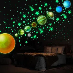 jayp enterprises 30 cm Glow in the dark star celling and wall sticker Bedroom and Guestroom Glow in the Dark Sticker-picture-16