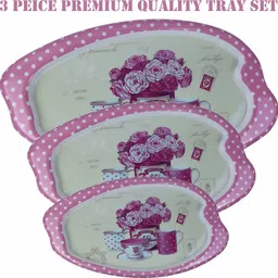 zido Premium_3 tray set zig zag pink flower bunch_h74 Tray-picture-15