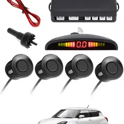 monolive Black Reverse Car Parking Sensor for Universal for All Cars-258 Set of 4 pcs Car Parking Sensors with LED Parking Assistant Kit-258 Parking Sensor image 1