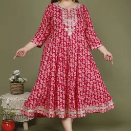 swasti Women Embroidered Cotton Blend Gown Kurta-picture-19