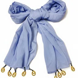 zs fashionable stole Chiffon Solid Light Blue Women Dupatta-picture-23