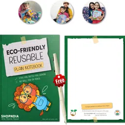 shopndia Plain Eco Friendly Reusable Notebook A4 Notebook Ruled 12 Pages image 1