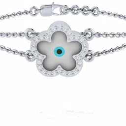 Diamtrendz Jewels Clover Evil Eye BIS Hallmarked Pure Gold Platinum 14kt Cubic Zirconia Bracelet-image-88