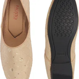 fausto Embroidery Sequin Ethnic Slip On Half Cut Juttis|Traditional Wedding Sherwani Mojaris For Men image 2