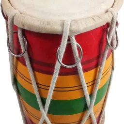 gt manufacturers Multi colour 8'' inch baby Dholak Rope & Rings Dholak image 3