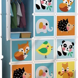flipkart perfect homes studio ® 12 Cube Door Multi-Use DIY Storage Cabinet, PP Plastic Closet Organizer PP Collapsible Wardrobe-picture-18