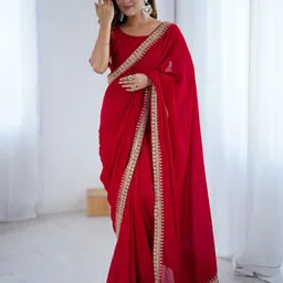 all about you Embroidered, Self Design Bollywood Silk Blend Saree-picture-13