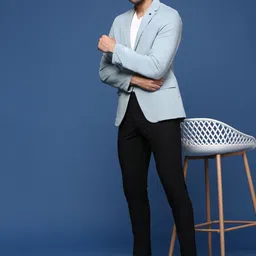 showoffff Men Solid Single Breasted Formal Blazer image 4