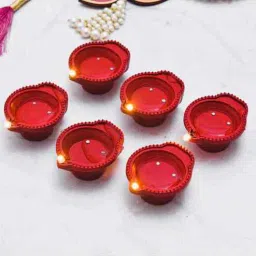Water Sensor Led Diyas, Artificial Flameless Pani Wale Diye Candle Diya Candle (Pack of 6)-image-22