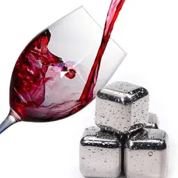 stadash 8 Pcs Stainless Steel Whiskey Stones Ice Cubes with Tongs & Freezer Container Silver Steel Ice Cube Tray image 2