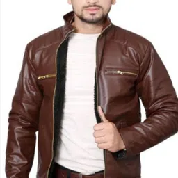 kdsn Men Solid Leather Jacket-picture-11