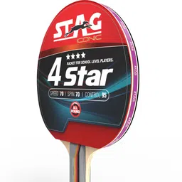 stag iconic 4 star Red, Black Table Tennis Racquet image 5