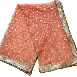 kamya fashion Net Embroidered Pink Women Dupatta-picture-12