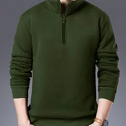 lecowar Men Full Sleeve Solid Sweatshirt image 3