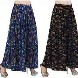 sarafatkhan Pack of 2 Women Flared Multicolor Lycra Blend Trousers-picture-28