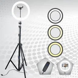 NEELTREDE LED Ring Light with Adjustable Tripod Stand and Phone Holder for Live Streaming Monopod Kit image 5