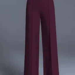 shupriya fashion hub Women Regular Fit Maroon Cotton Blend Trousers-picture-11