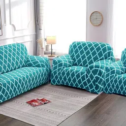 papsun Polyester 3+1+1 Seater Sofa Floral Cover image 2