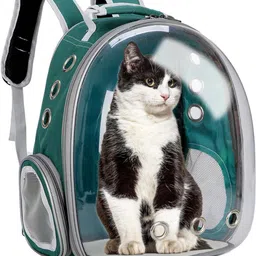vayinato Transparent Backpack (Green) for Travel, Hiking & Outdoor Pet Airline-Approved Green Backpack Pet Carrier image 1