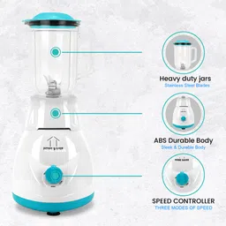 home saver With 3 Sharp Stainlees Steel and 1 Juicer Jar For Grinding Mixing and Juicing | 750 W Mixer Grinder image 3