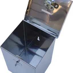 crevita Steel Donation Suggestion, Coin, Money Piggy, Bank-6 Inch (With pre Fited Lock) Cash Box image 3