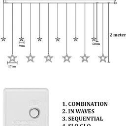 aultis 112 LEDs 3 m Multicolor Flickering, Steady Star Rice Lights image 4