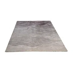 qaaleen Grey Abstract Silk 5 ft x 7 ft Hand Tufted Carpet image 4
