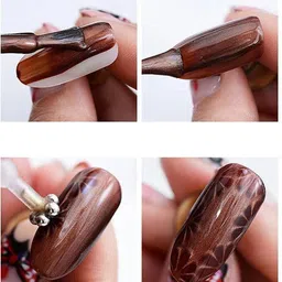 ruby face 2 Pcs 3D Cat Eyes Nail Art Magnetic Pen Set Double Head Magnet Stick image 5