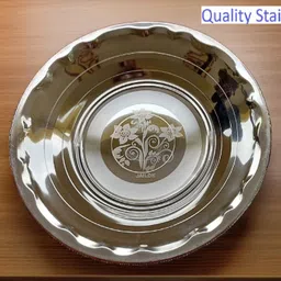 jailok steel Stainless Steel Three Medium Size Dinner Plate Serving Set image 5