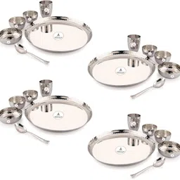 Pack of 24 Stainless Steel Hammered Dinner Set for 4 Persons, Premium Finish Dinner Set-image-15