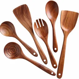 natural life care Premium Cooking Spoon/Serving Spoon Set of 6/ High Quality Wood Wooden Salad Spoon, Serving Spoon Set-picture-25