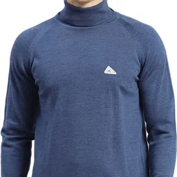 monte carlo Men Self Design High Neck Blue Sweater image 1