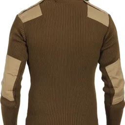 fukuso Men Colorblock V Neck Brown Sweater image 2