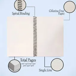 abc Pack of 5 rough Spiral Notebook(200pages) A4 Notebook Unrulled 200 Pages image 3