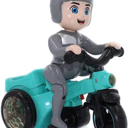 goyal's Bicycle Bump & Go Toy Flashing Lights Music Sound Automatic Riding 360° Rotation-picture-38