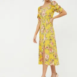 harpa Women A-line Yellow Midi/Calf Length Dress image 3