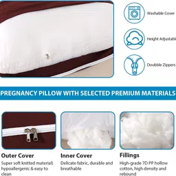 linenovation Microfibre Pregnancy Pillow Pack of 1 Solid image 4